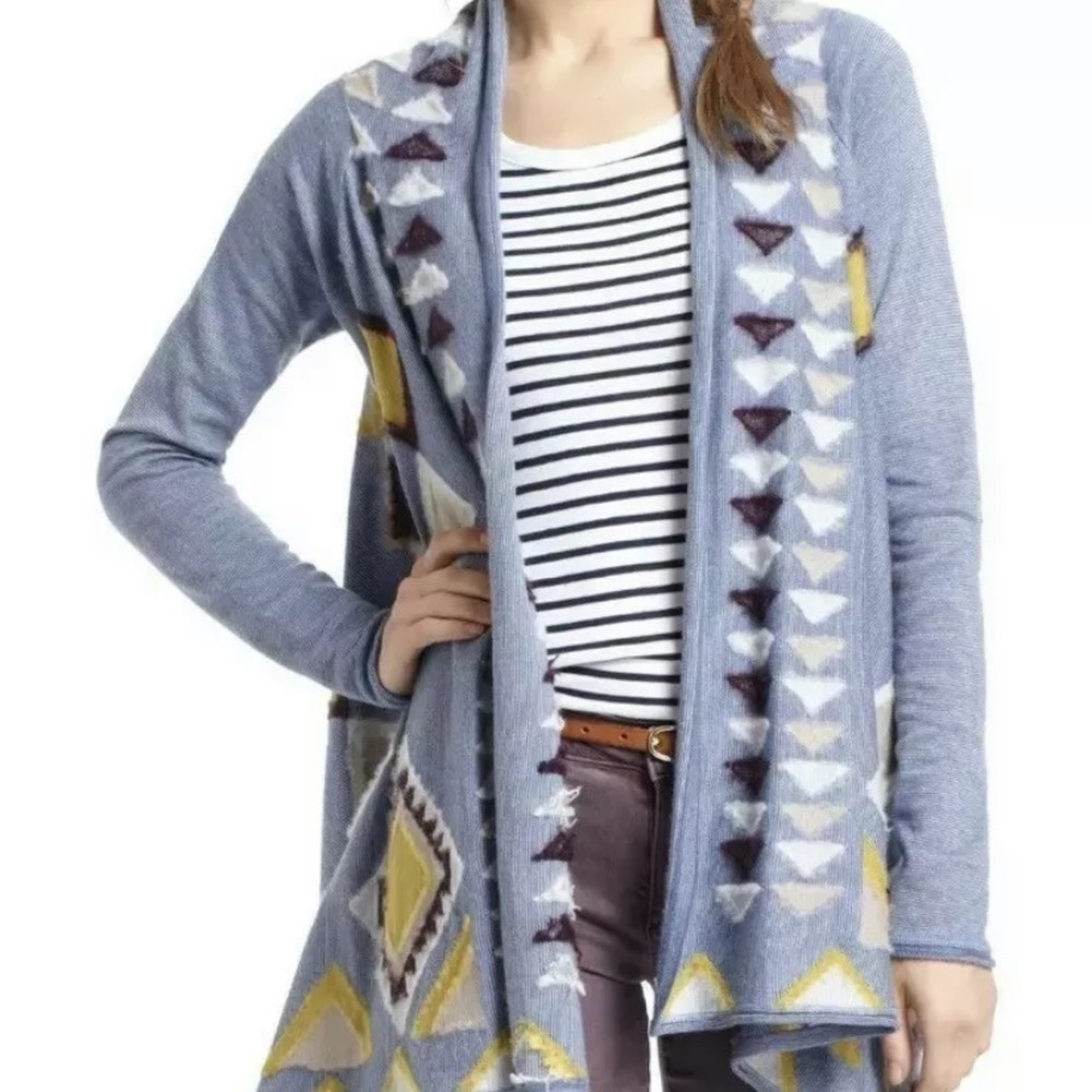 Anthro Fiets Voor 2 Southwestern Print Cardigan